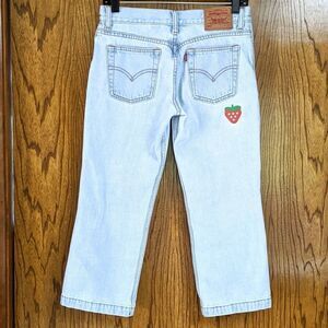 LEVI'S 306 Light Wash Crop Embroidered Jeans